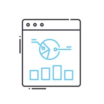 Web analytics line icon, outline symbol, vector illustration, concept sign Stock Illustration