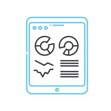 Web analytics line icon, outline symbol, vector illustration, concept sign Stock Illustration