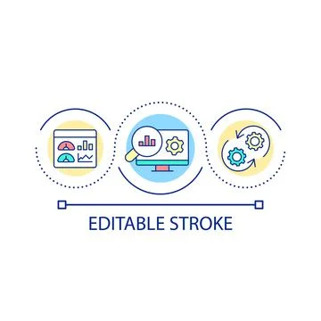 Web analytics loop concept icon 스톡 일러스트