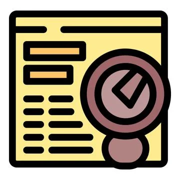 Web analytics showing performance with magnifying glass icon Stock Illustration