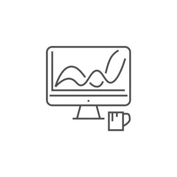 Web Analytics Thin Line Vector Icon Illustrazione stock