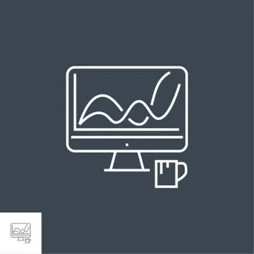 Web Analytics Thin Line Vector Icon Illustrazione stock