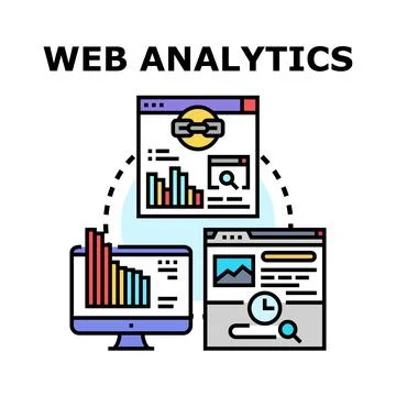 Web analytics vector developing online digital business strategy 스톡 일러스트