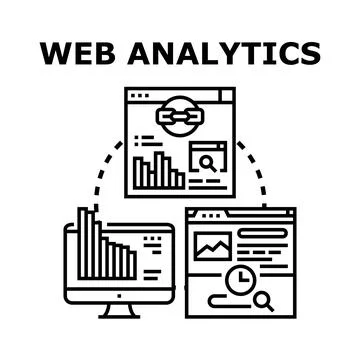 Web analytics vector developing online digital business strategy Stockillustratie