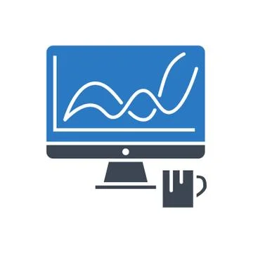 Web Analytics Vector Glyph Icon Illustrazione stock