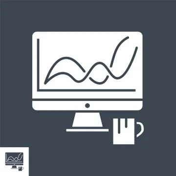 Web Analytics Vector Glyph Icon Stock Illustration