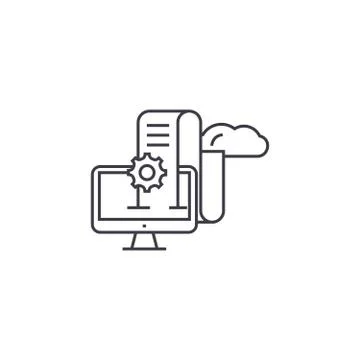 Web analytics vector line icon, sign, illustration on background, editable Illustrazione stock