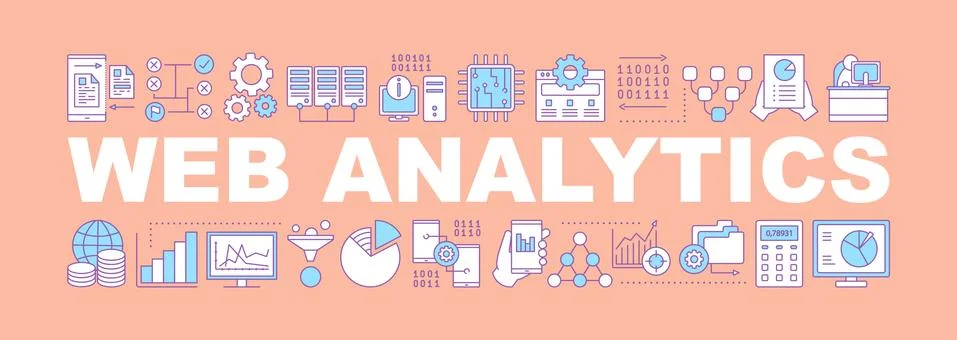 Web analytics word concepts banner Stock-Illustration