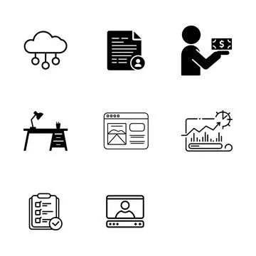 Web and App Development Icons set. Stock Illustration