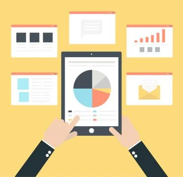 Web and application optimization, programming, design Illustrazione stock