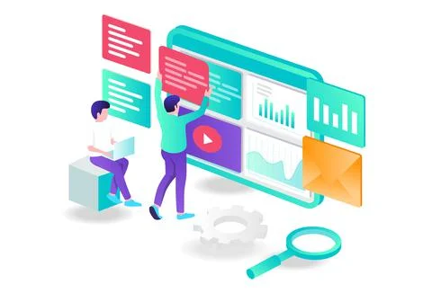 Web and blog developer and maintenance 스톡 일러스트