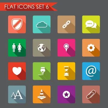 Web and internet flat icons 스톡 일러스트
