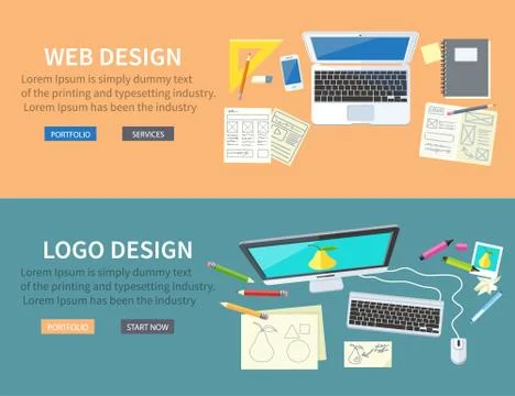 Web and Logo Design Concept Stock Illustration