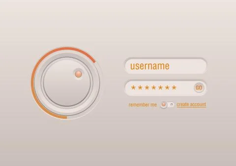 Web and mobile devices' ui design element. interface authorization Stock Illustration