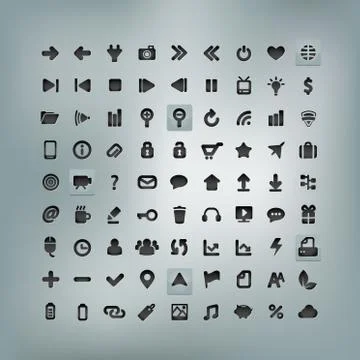 Web and Mobile Icon Set isolated on background Stockillustratie