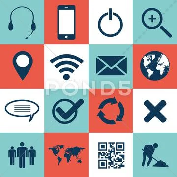 Web and mobile icons Stock Illustration