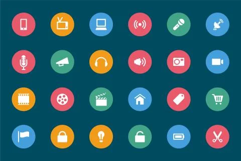 Web and Mobile Icons Stock Illustration