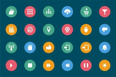 Web and Mobile Icons Pack Stock Illustration