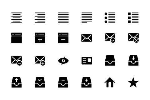 Web and Mobile UI Icons Set Stock-Illustration