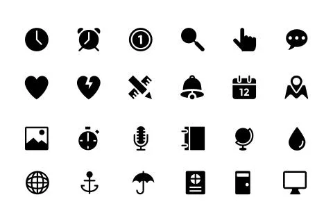 Web and Mobile UI Icons Collection Illustrazione stock