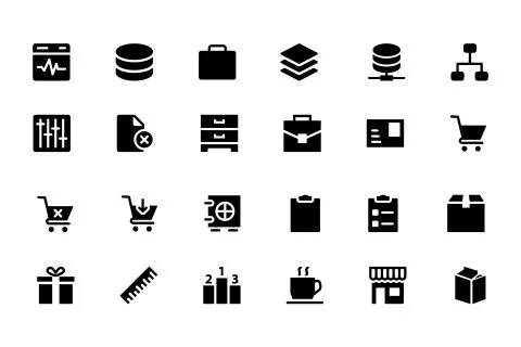 Web and Mobile UI Icons Pack Stock Illustration