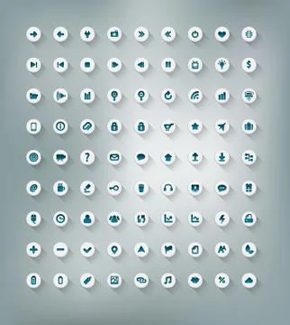 Web and office icon set isolated on background Stock Illustration