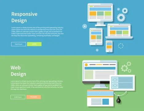 Web and Responsive Design Stock Illustration