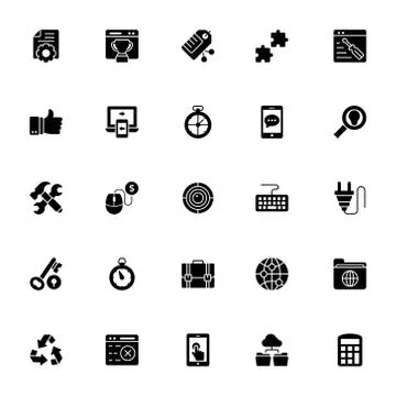Web and Seo Icons Set Stock Illustration