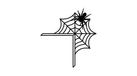Web and spider. Template for laser cutting. 库存插图