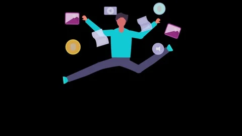 Web and Work 2d animation video. Stock Footage 282383012