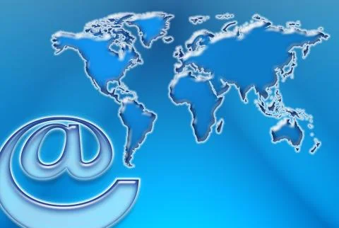 Web and world map Stock Illustration