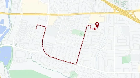 Web animation of navigation in a big city. App screen of traveling city map. Stock-Footage 225699056