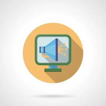 Web announcement round flat color vector icon Stock Illustration