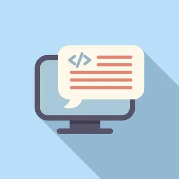 Web api code icon flat vector. Internet server Stock Illustration