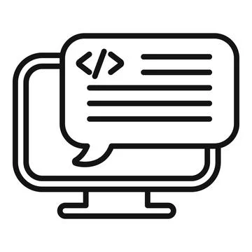Web api code icon outline vector. Internet server Stock Illustration