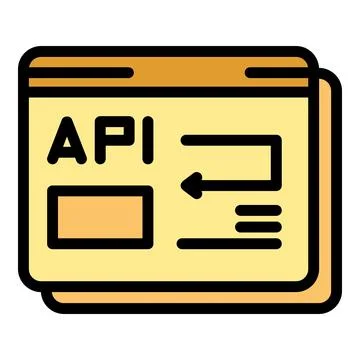Web api icon vector flat 库存插图