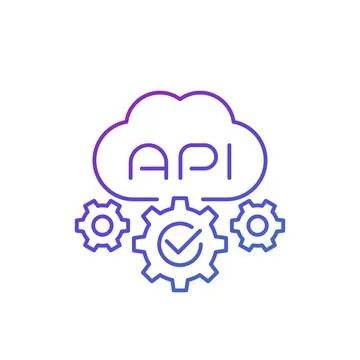 Web API vector line icon イラスト素材