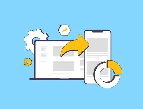 Web-to-app conversion drives user engagement by directing website visitors to Illustrazione stock