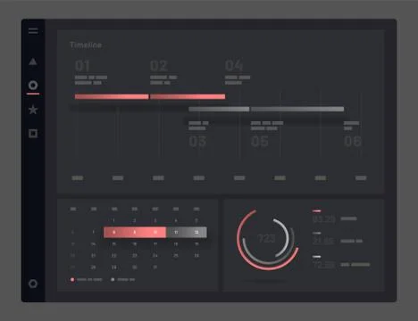 Web app Dashboard UI and UX Kit. Stock Illustration