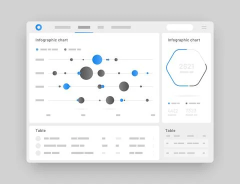 Web app Dashboard UI and UX Kit. Infographic tools. Stock Illustration