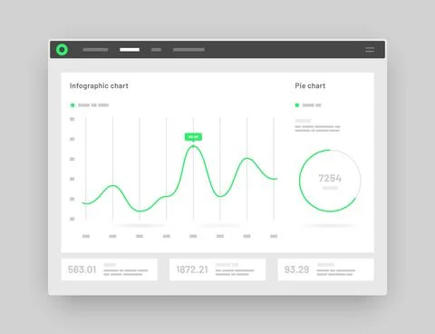 Web app Dashboard UI and UX Kit. Infographic tools. Stock Illustration