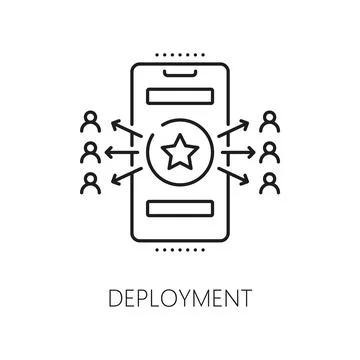 Web app deployment, application optimization icon Stock Illustration