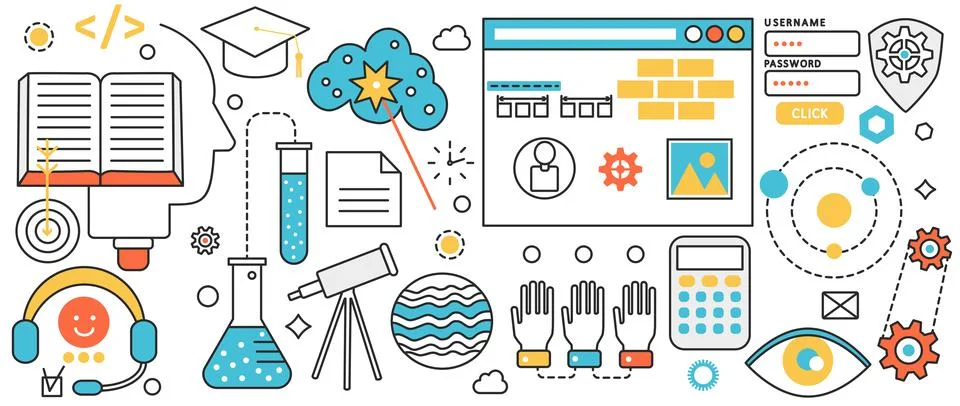 Web app development and UI design, digital agency with developers team イラスト素材