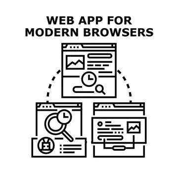 Web app development for modern browser technology Stock Illustration