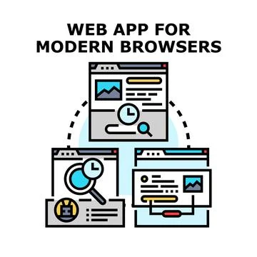 Web app development for modern browser technology Stock Illustration