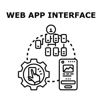 Web app interface development planning and design Stock Illustration