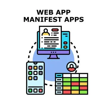Web app manifest applications development concept Stockillustratie