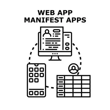 Web app manifest applications development concept Stockillustratie