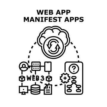 Web app manifest apps concept illustration Stock-Illustration