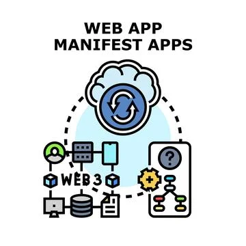 Web app manifest apps concept illustration Stock Illustration